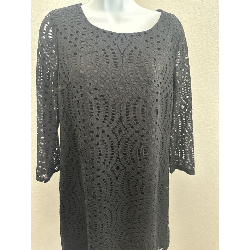 J.Crew Factory Black Lace Mini Shift Dress Women's Sz: 4 - Picture 3 of 5